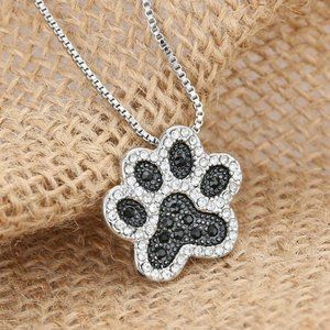Chic Style Dog Paw Silver Chain Pendant